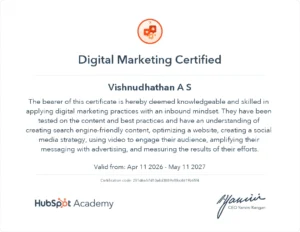 digital marketing certificate